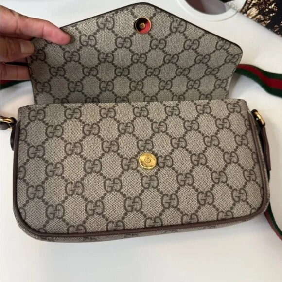 Gucci Beige and Brown GG Crossbody Bag - Picture 6 of 8